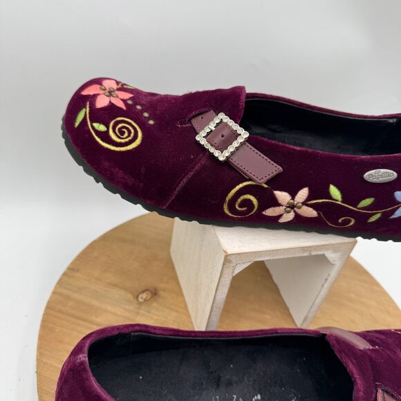 Papillo(Birkenstock) Velvet purple shoes Size 40 41  size 9.5 10 embroidered boh - Picture 5 of 16